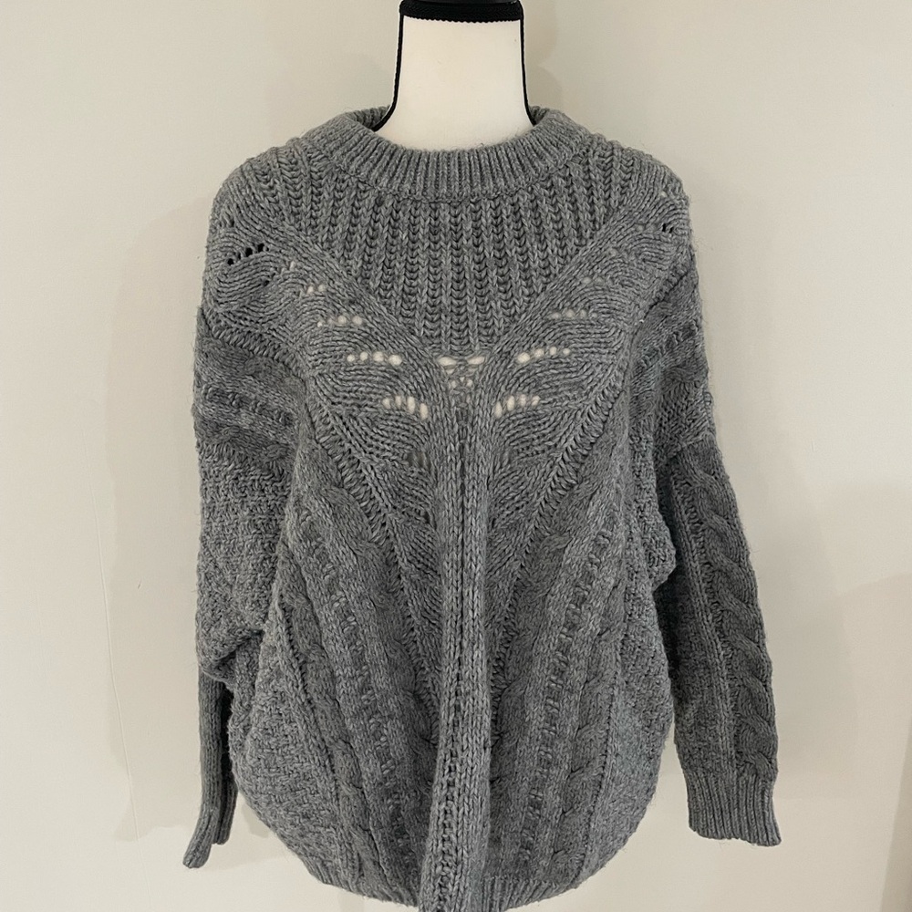Gray Cable Knit Sweater